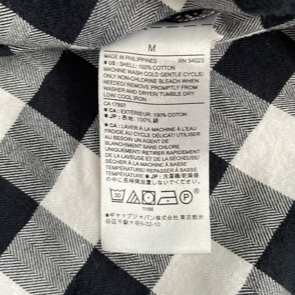 BR Factory Black/White Gingham Ruffle Flannel Shirt Size M - Picture 3 of 3